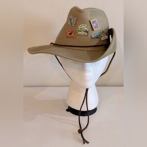 Walt Disney World Khaki Safari Hat with Disney Pins  Large